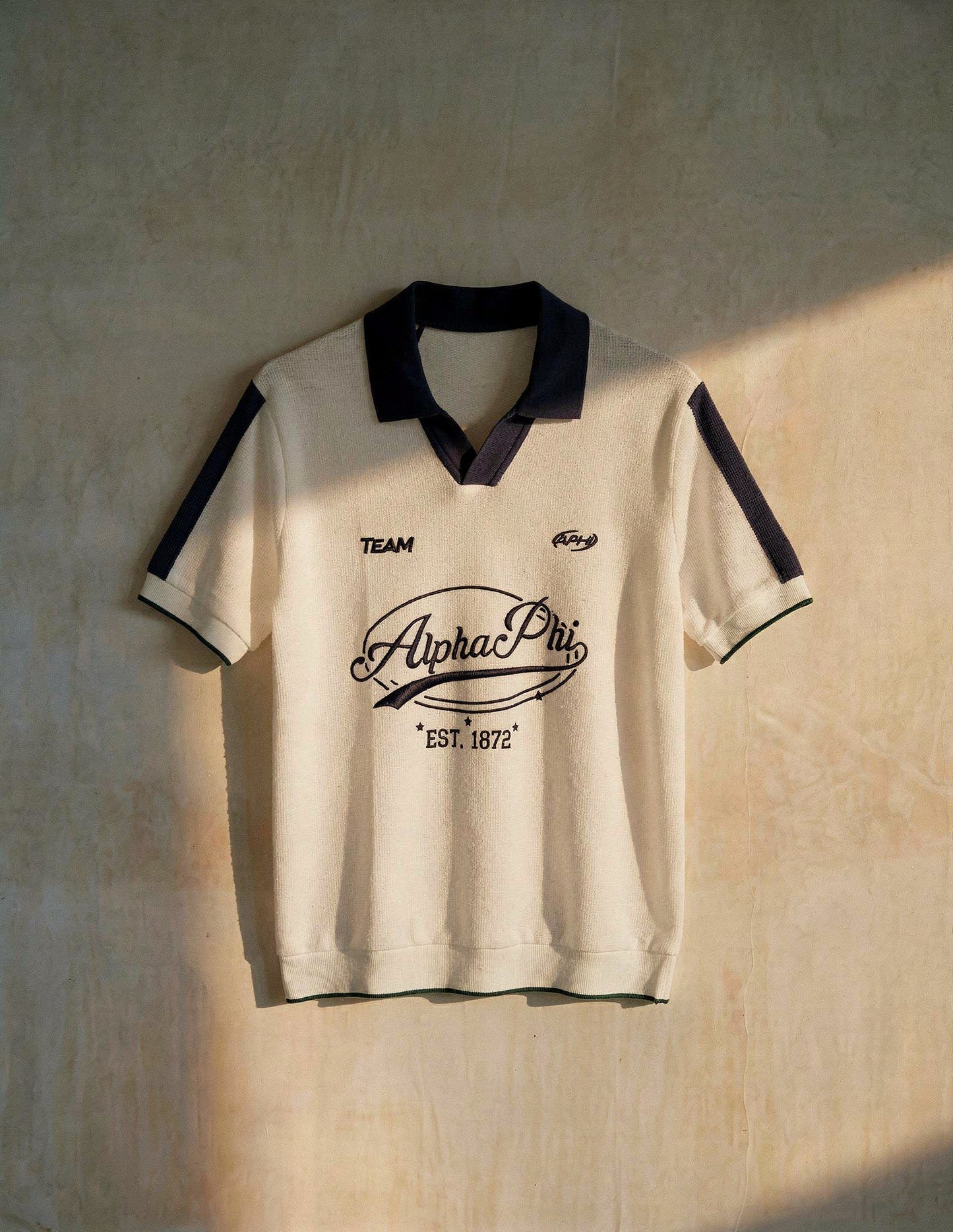 Printed Johnny Collar Polo