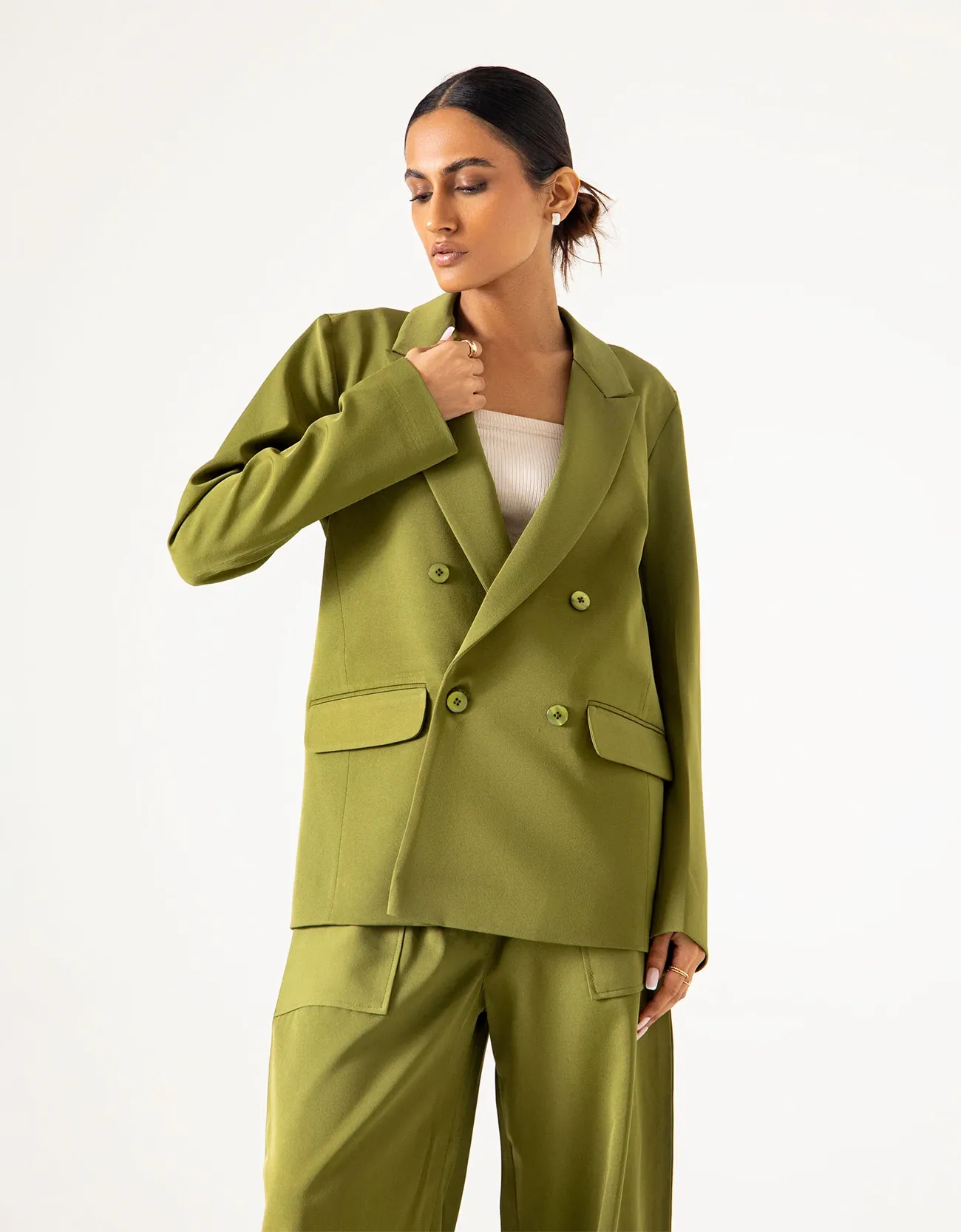 TAILORED OVERSIZED PANAMA BLAZER