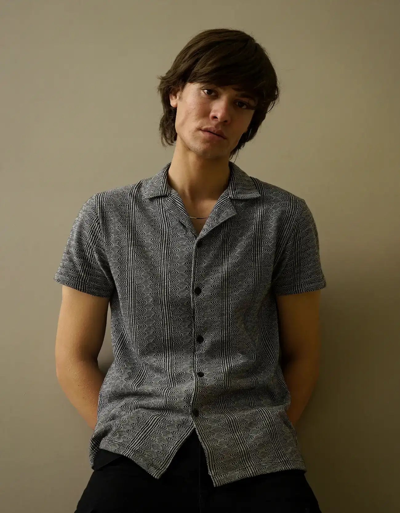 JACQUARD BUTTONDOWN SAFARI SHIRT