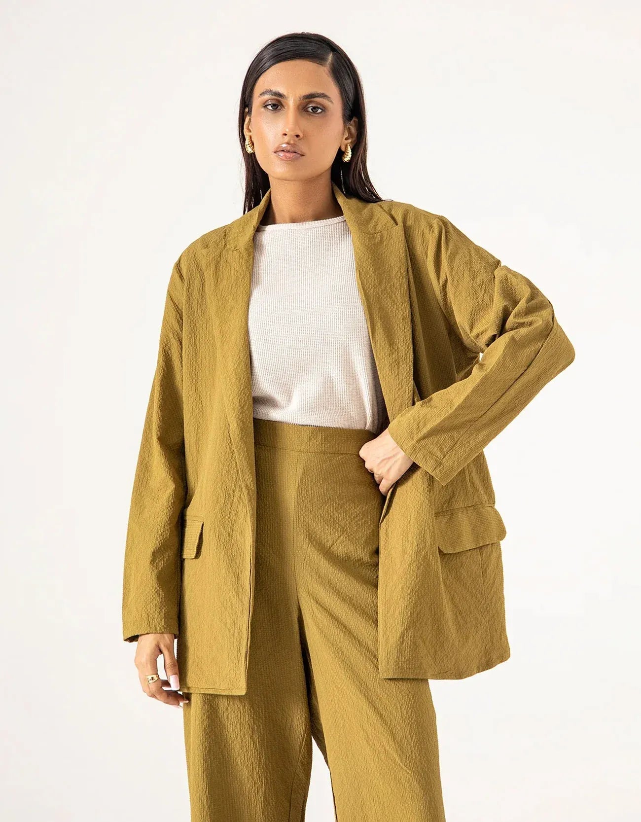 OVERSIZED TEXTURED BLAZER