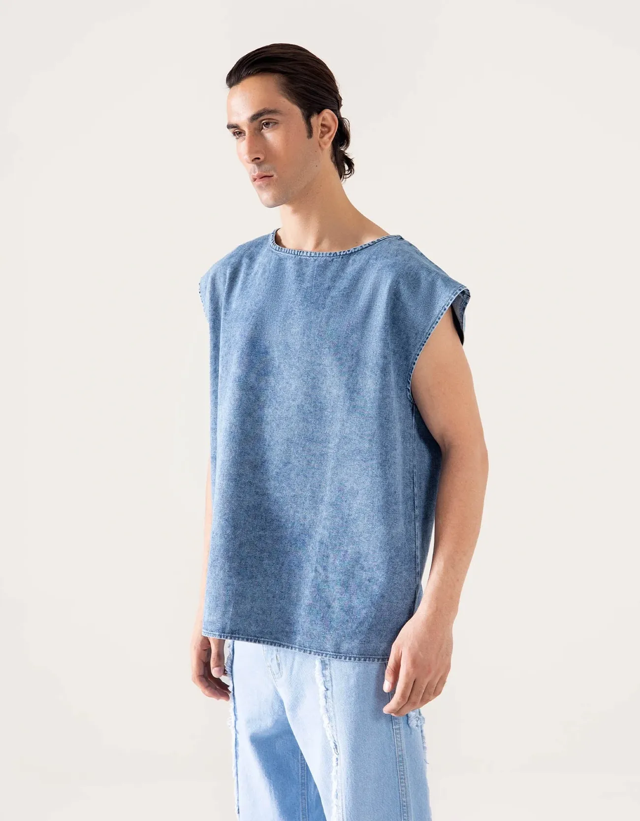 FADED DENIM TANK TOP