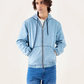 DENIM ZIPPER HOODIE