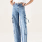 WIDE LEG CARGO JEANS