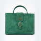 SUEDE STATEMENT HANDBAG