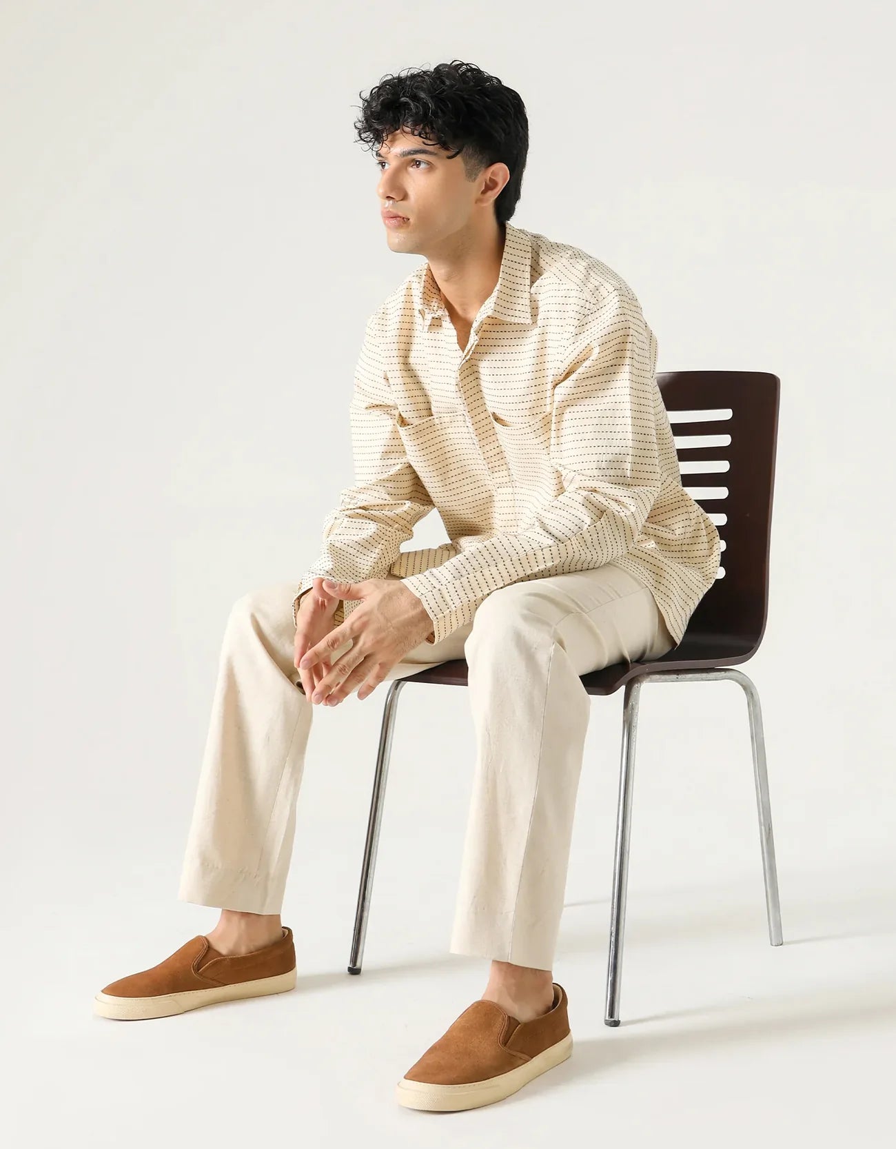 STRIPED PATCH POCKET SHIRT