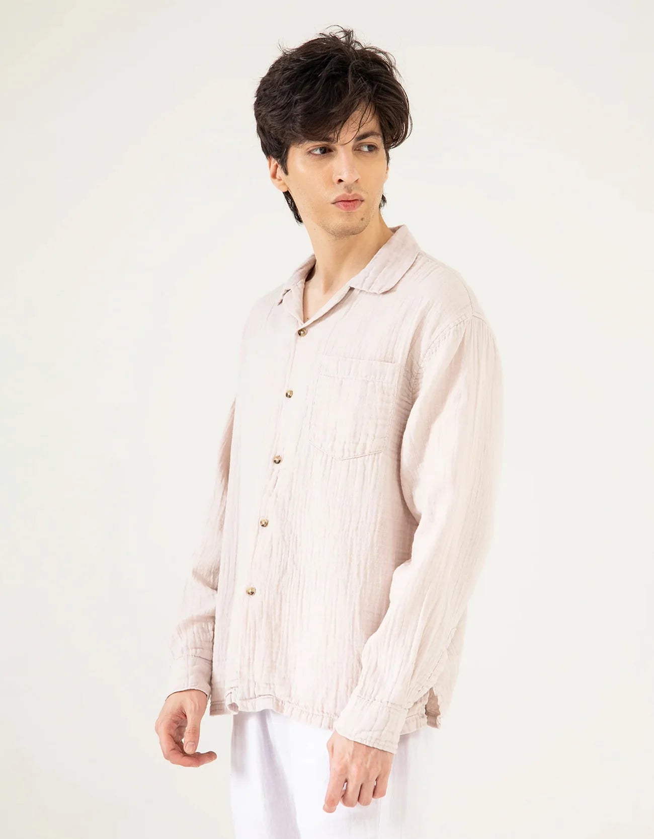 MUSLIN CAMP COLLAR SHIRT