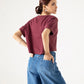 TEXTURED BOXY CROPPED TEE