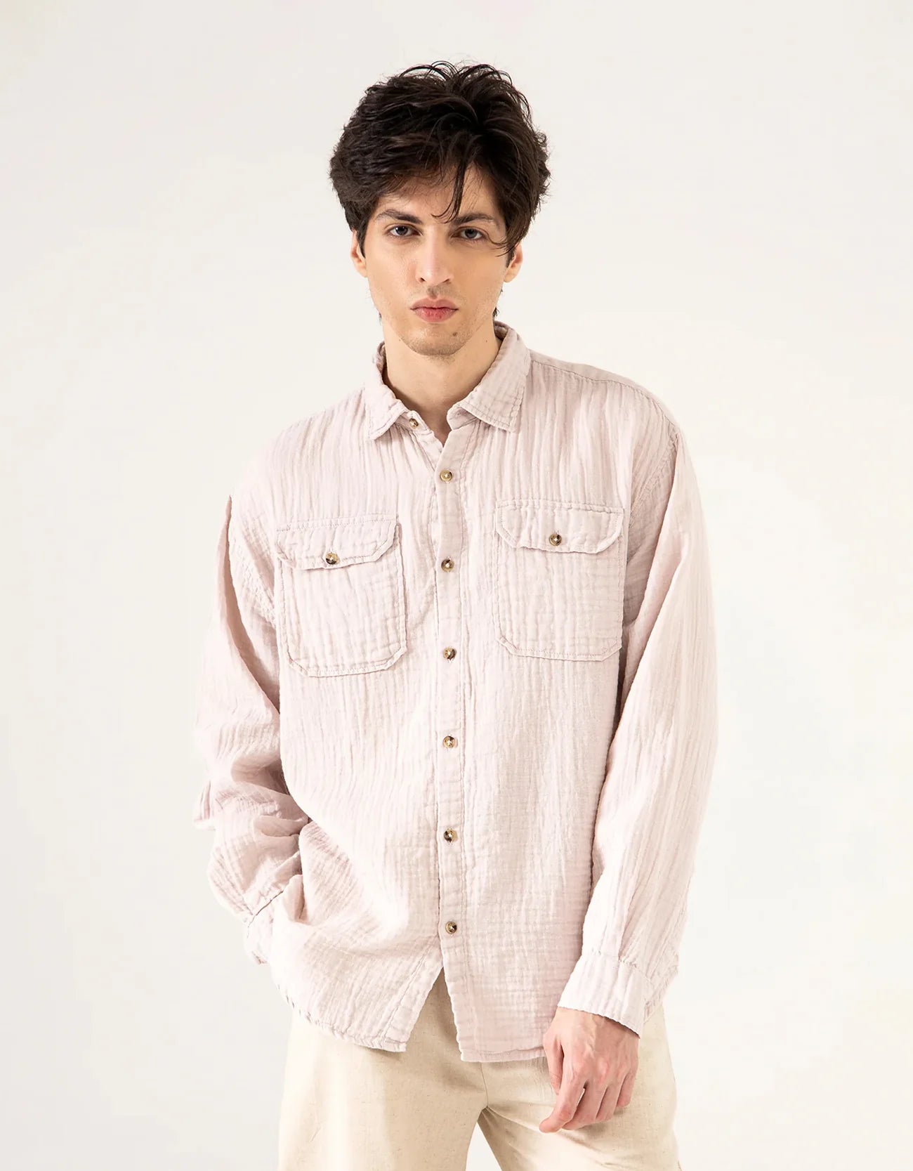 MUSLIN FLAP POCKET SHIRT