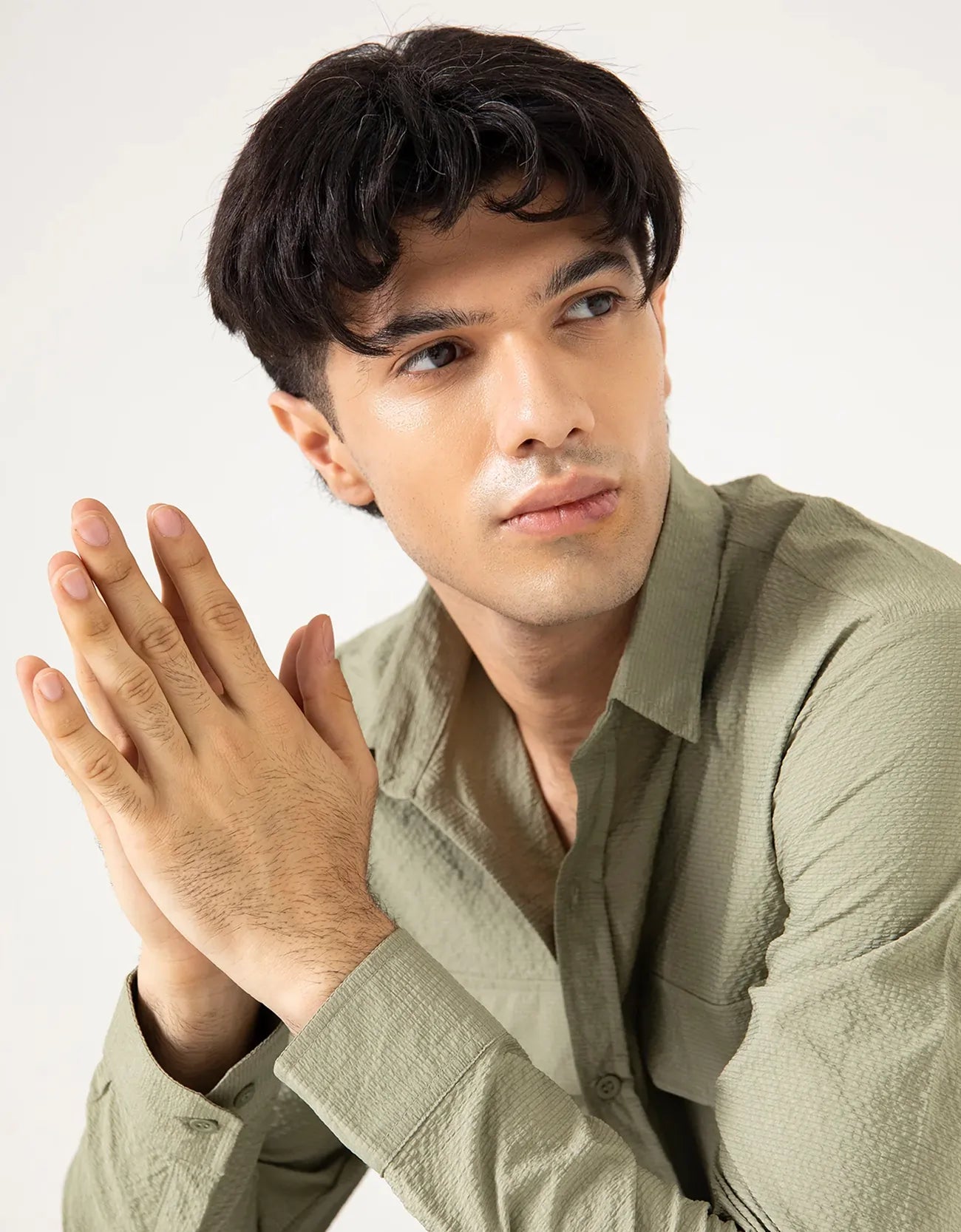 DOUBLE PATCH POCKET TEXTURED SHIRT