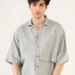 MUSLIN OVERSIZED PATCH POCKET OVERSHIRT