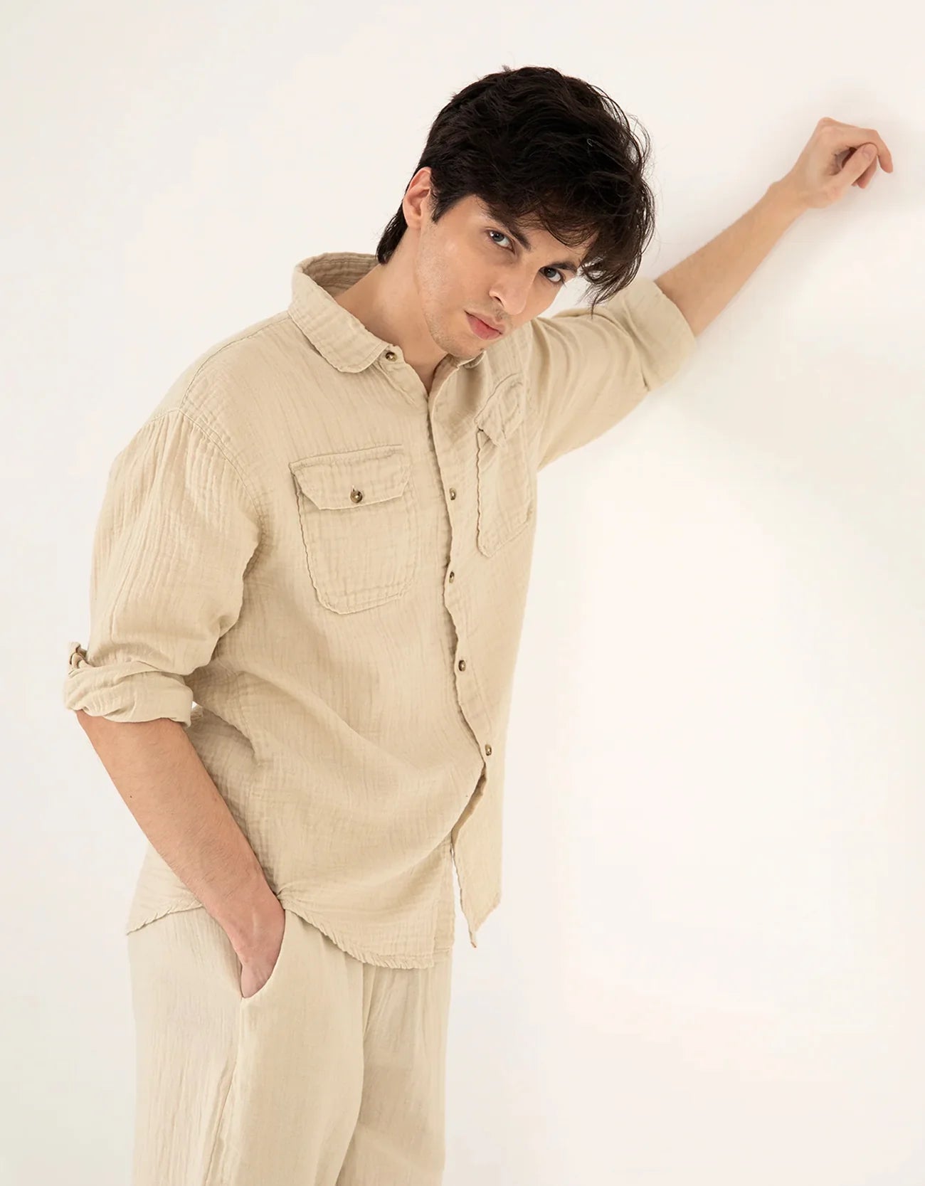 MUSLIN FLAP POCKET SHIRT