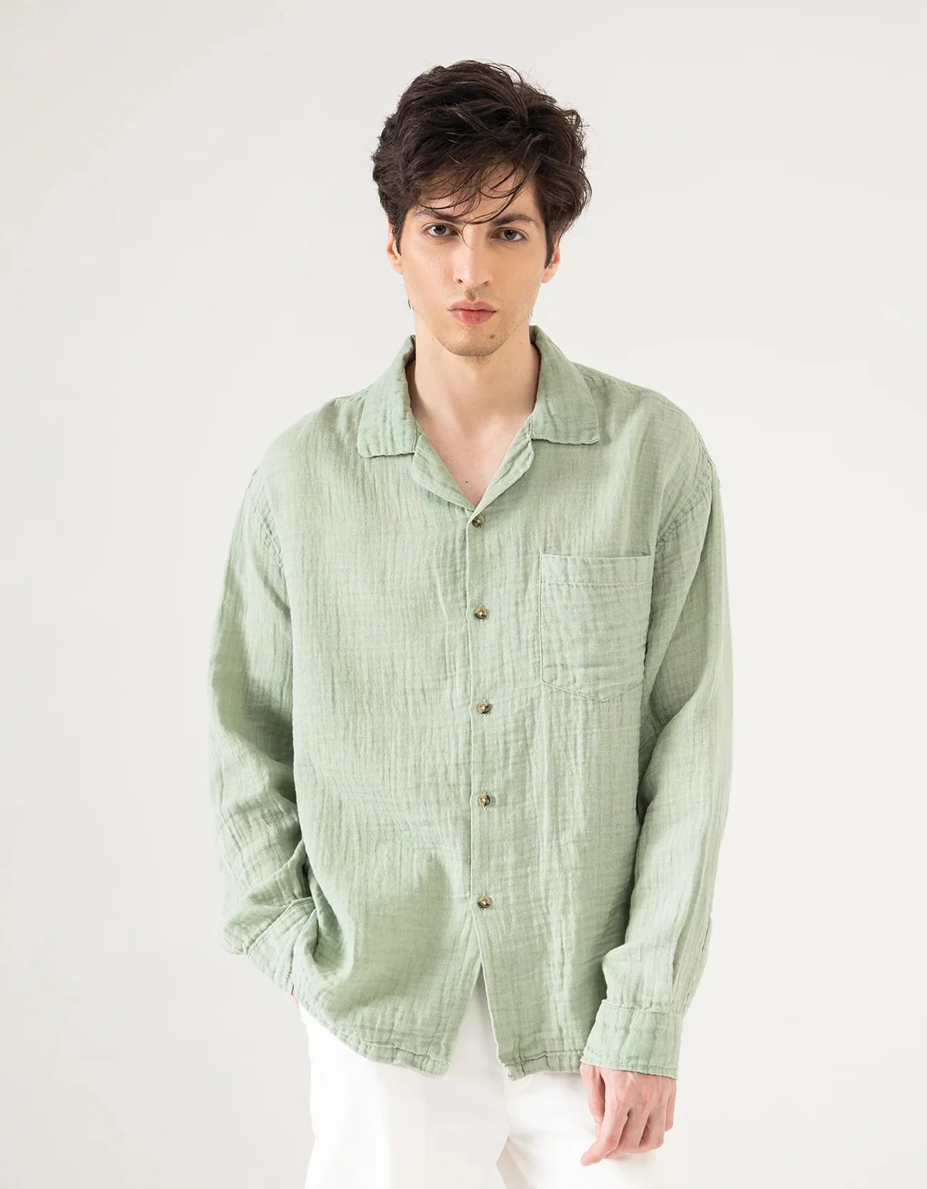 MUSLIN CAMP COLLAR SHIRT