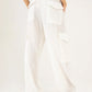 TEXTURED CARGO WIDELEG PANTS