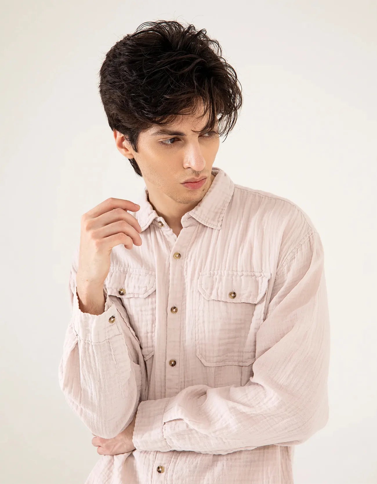 MUSLIN FLAP POCKET SHIRT