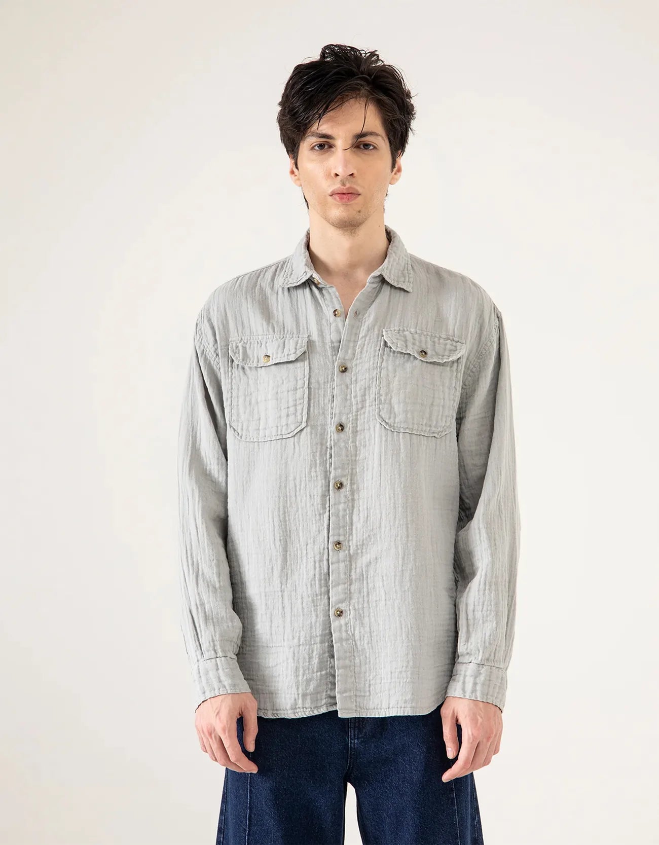 MUSLIN FLAP POCKET SHIRT