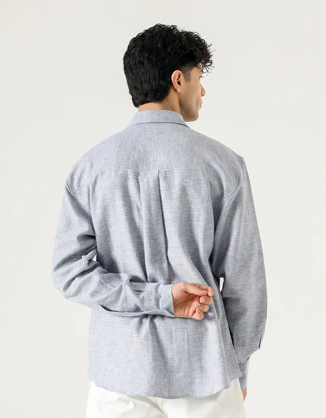 LINEN PATCH POCKET BUTTON DOWN SHIRT