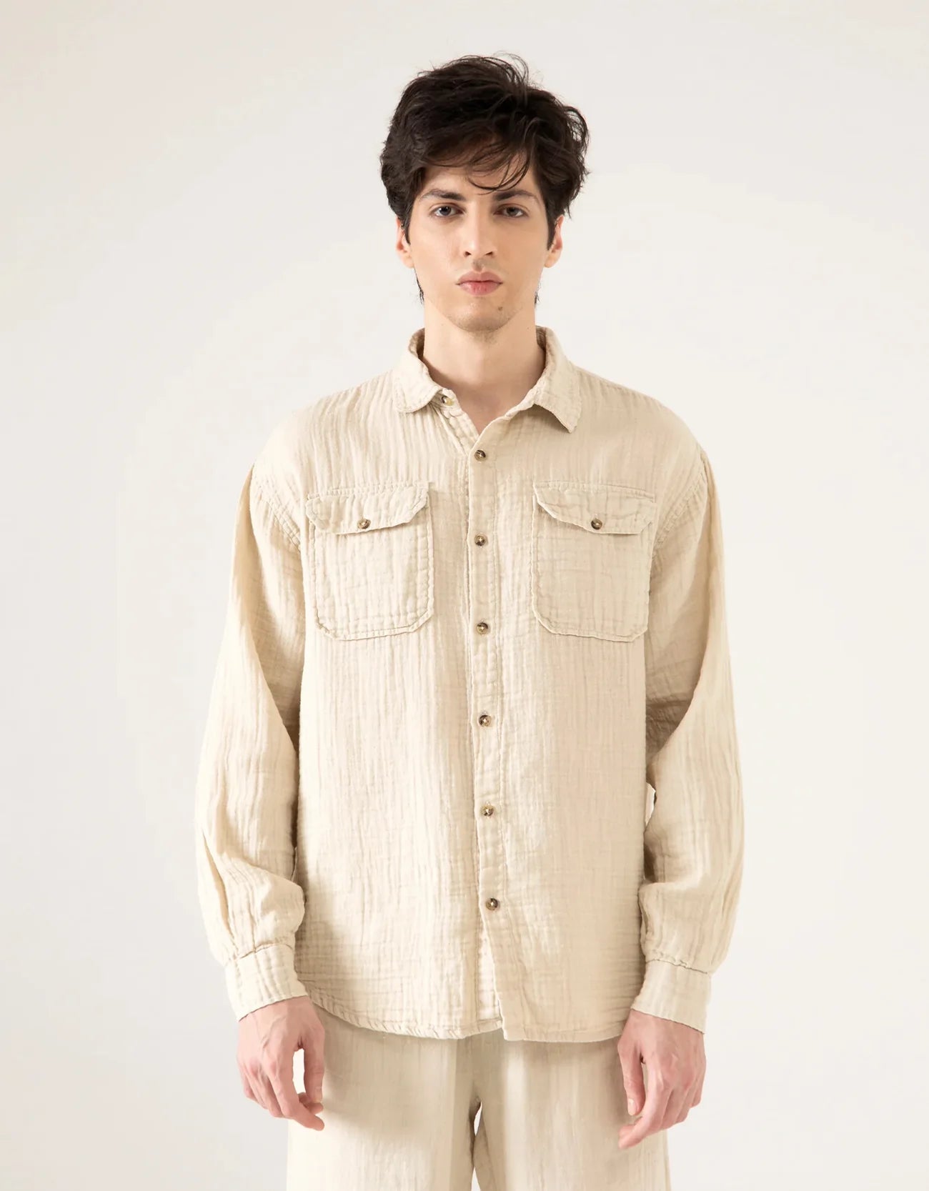 MUSLIN FLAP POCKET SHIRT