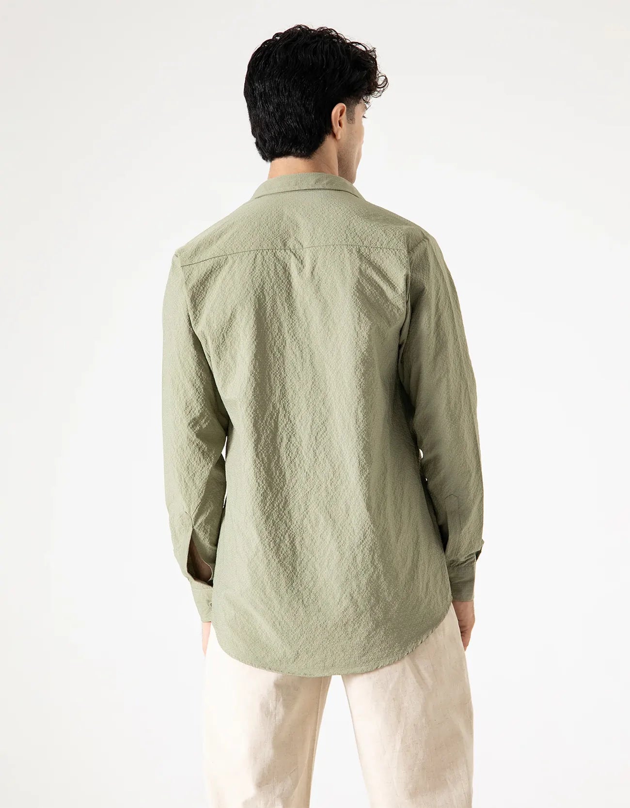 DOUBLE PATCH POCKET TEXTURED SHIRT