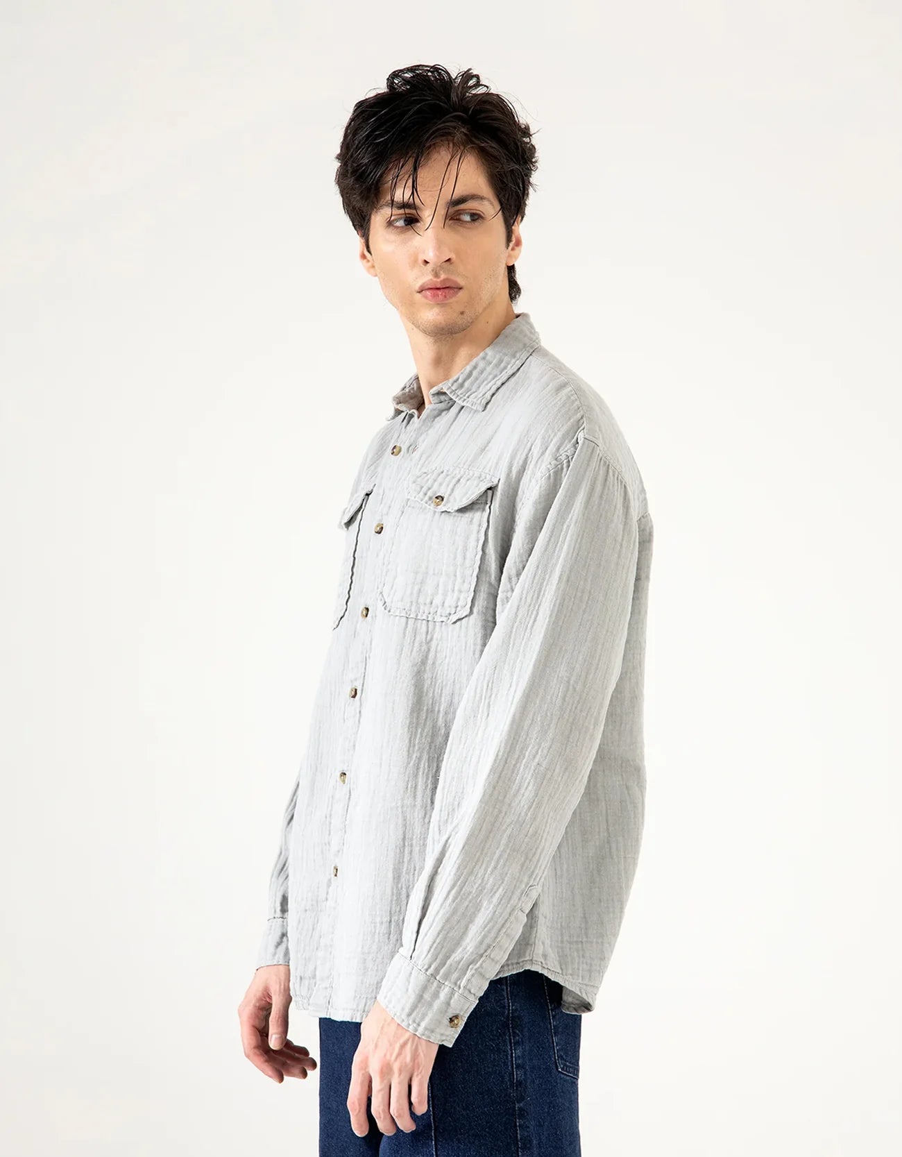 MUSLIN FLAP POCKET SHIRT