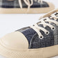 CHECK JUTE LACE-UP SNEAKERS