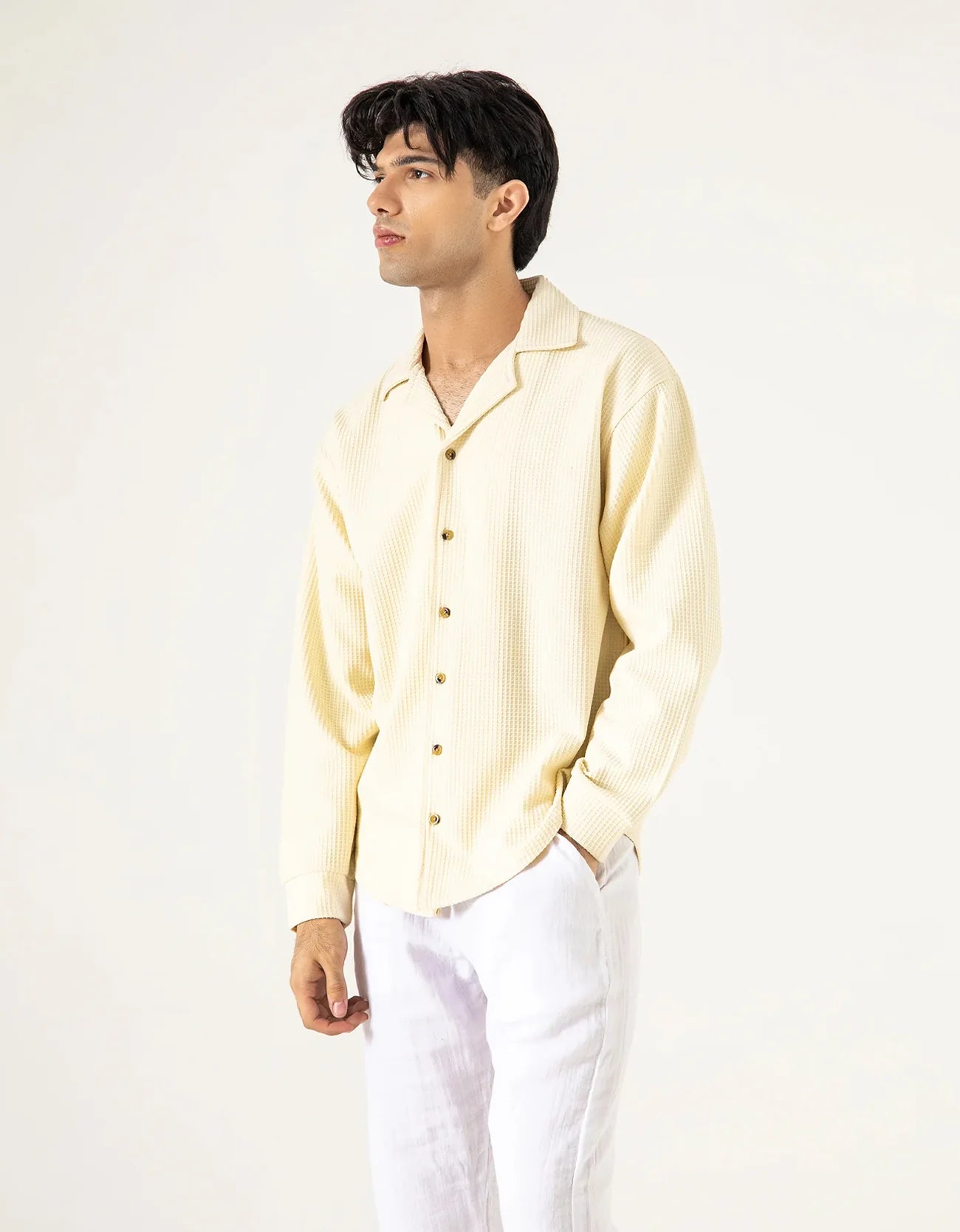 OVERSIZE WAFFLE KNIT SHIRT