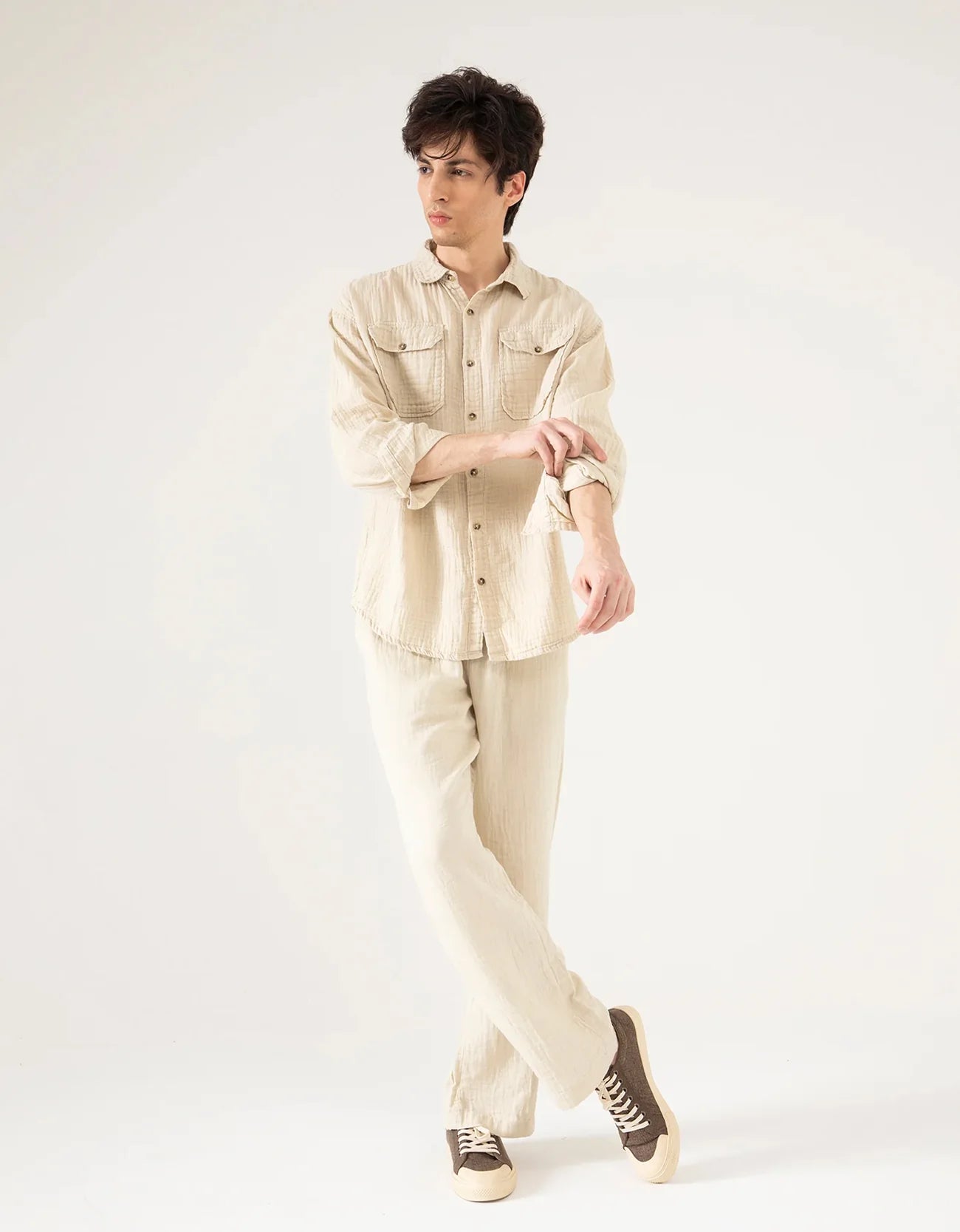 MUSLIN FLAP POCKET SHIRT