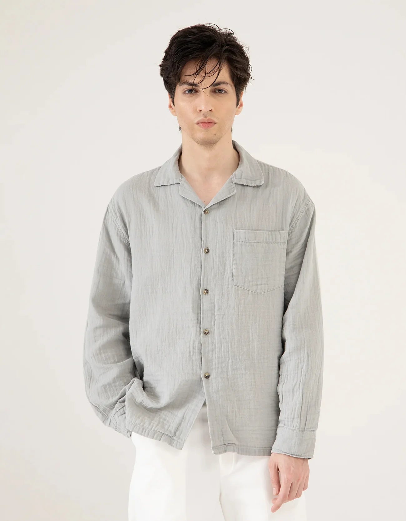 MUSLIN CAMP COLLAR SHIRT