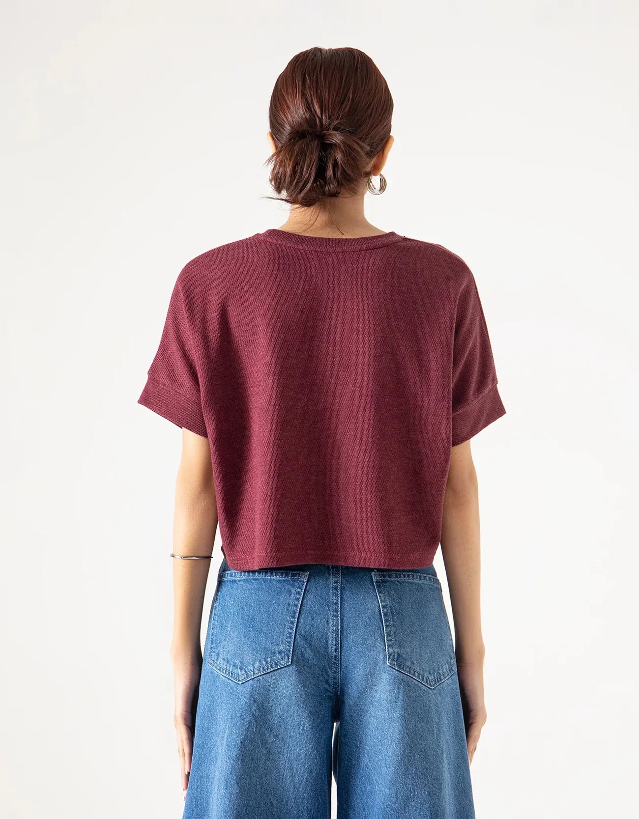 TEXTURED BOXY CROPPED TEE