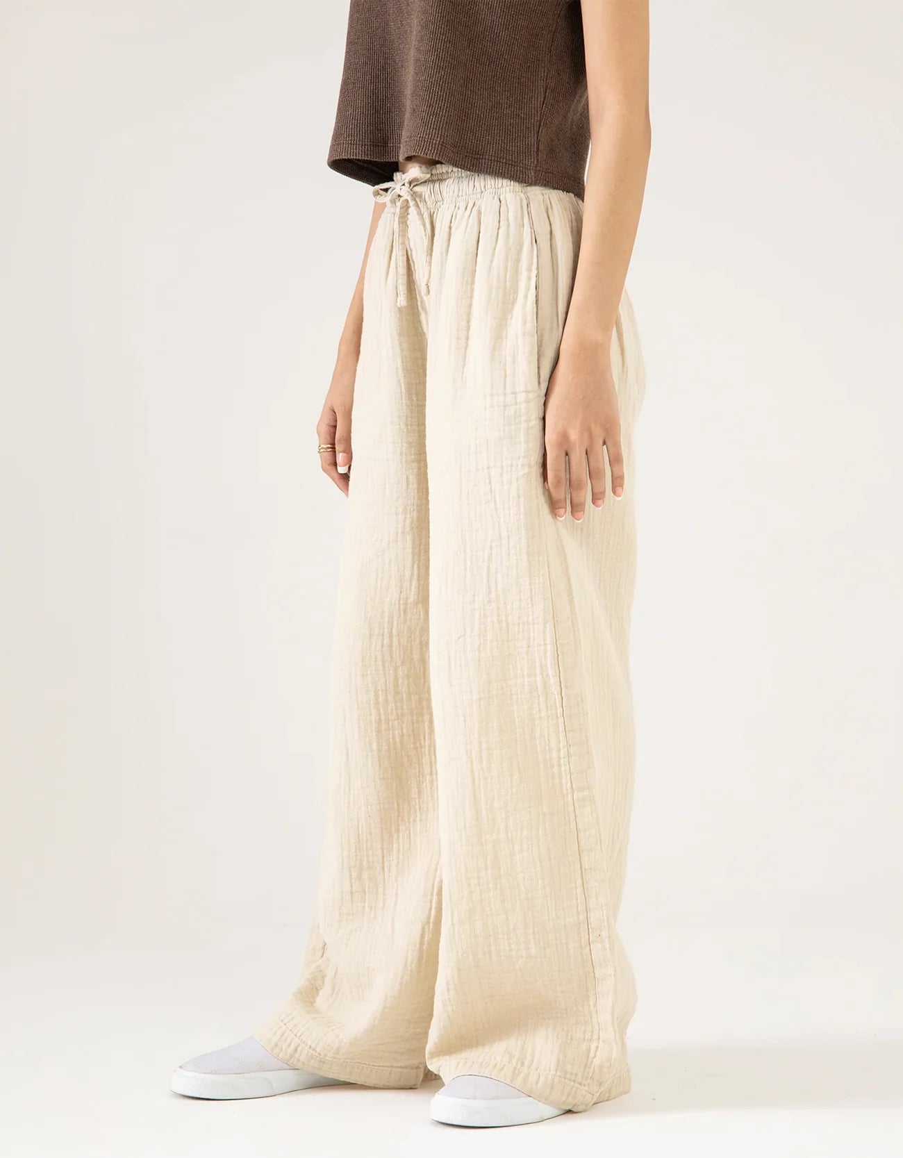 WIDE LEG MUSLIN TROUSER