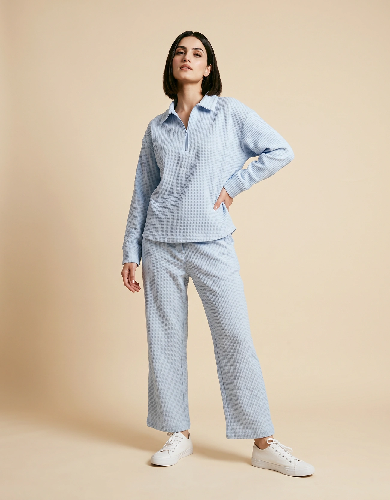 WAFFLE QUARTER ZIPPER SHIRT