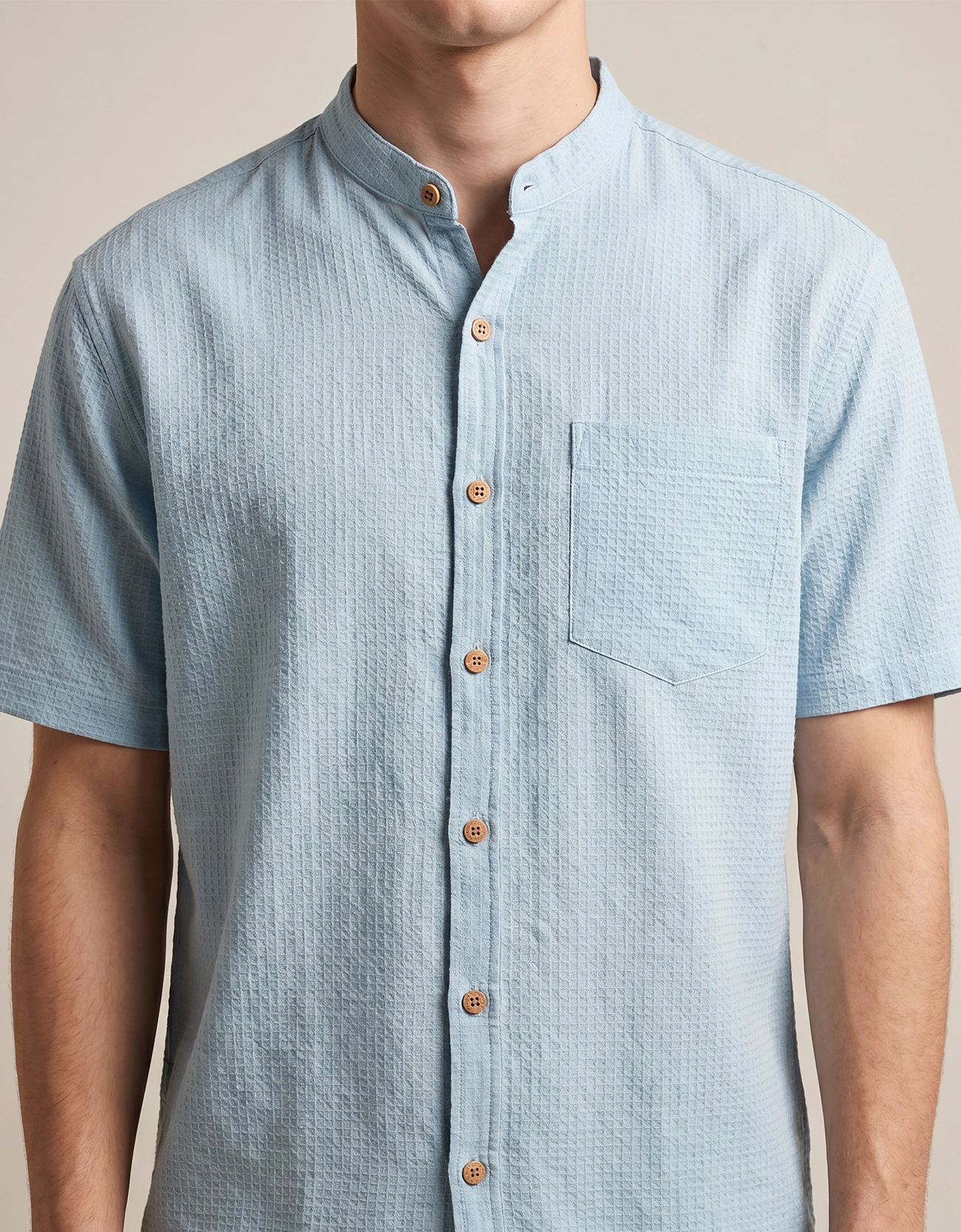 WAFFLE TEXTURED MEN'S CASUAL SHIRT