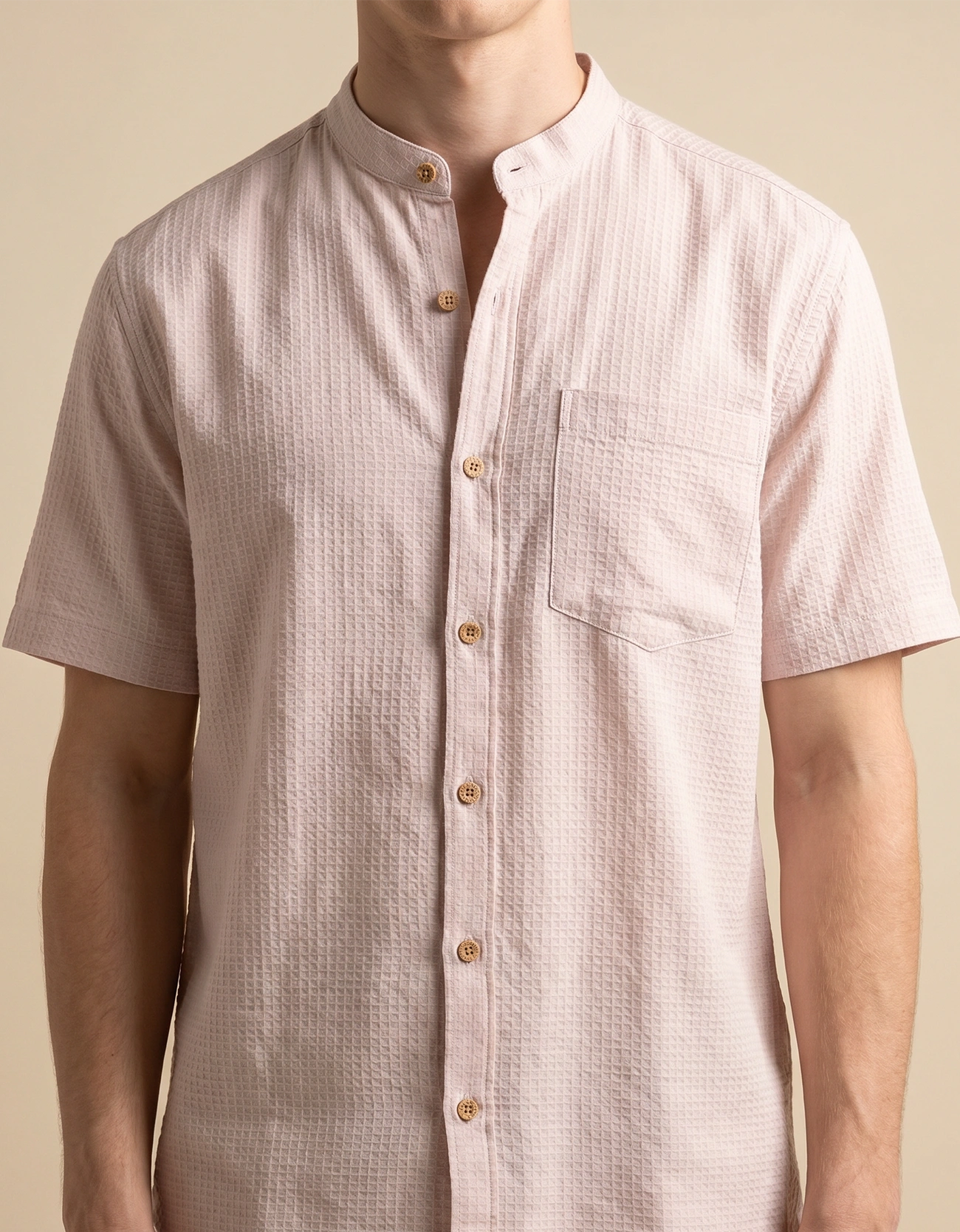 WAFFLE TEXTURED MEN'S CASUAL SHIRT
