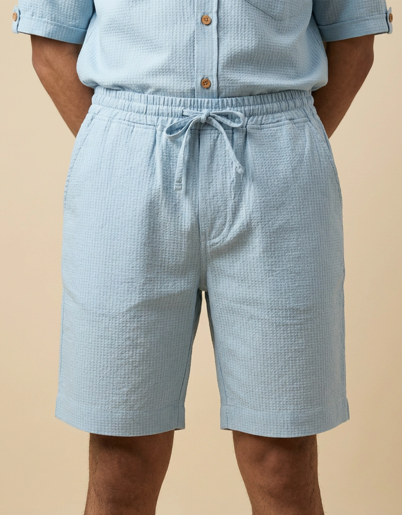 WAFFLE TEXTURED MEN'S SHORTS