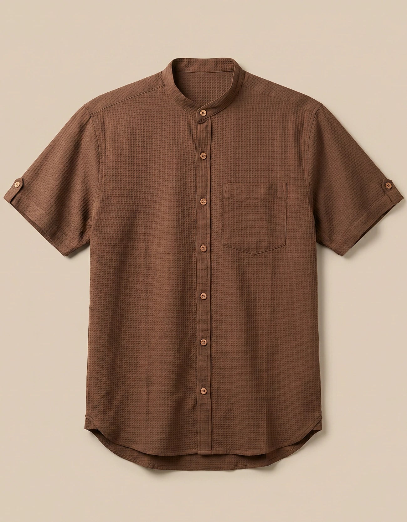 WAFFLE TEXTURED MEN'S CASUAL SHIRT