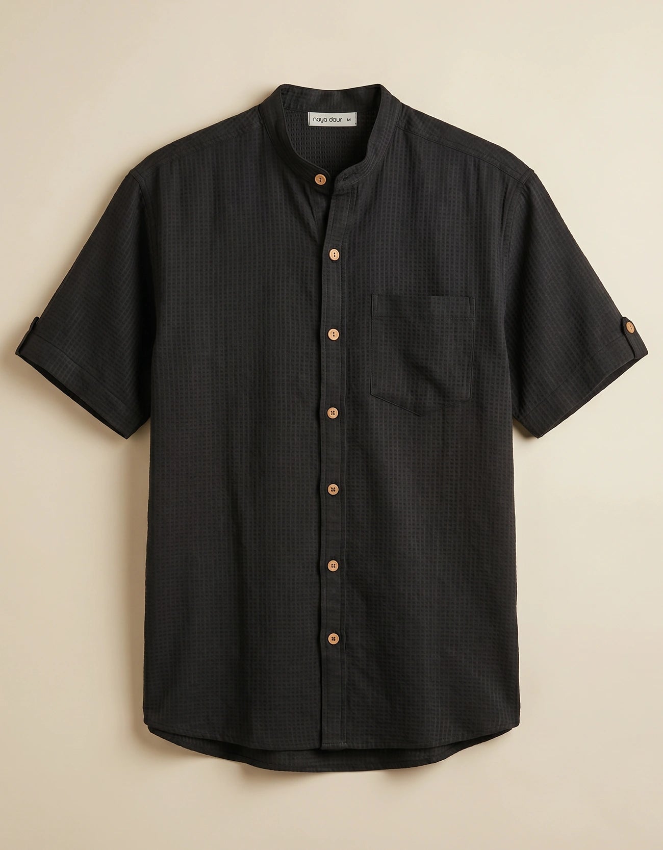 WAFFLE TEXTURED MEN'S CASUAL SHIRT