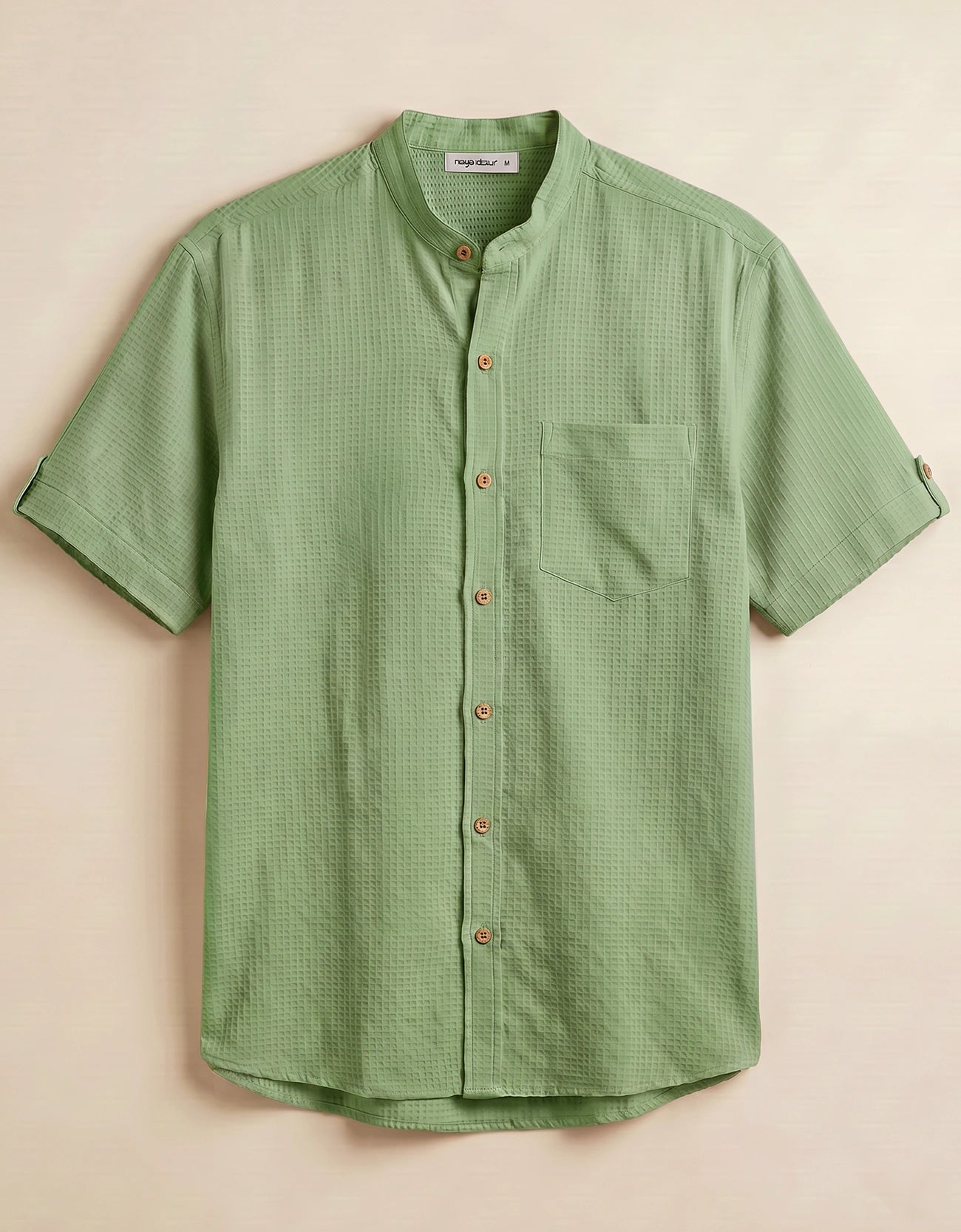 WAFFLE TEXTURED MEN'S CASUAL SHIRT