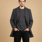 MELANGE WOOLEN LONG COAT