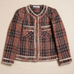 Tweed Checkered Cardigan