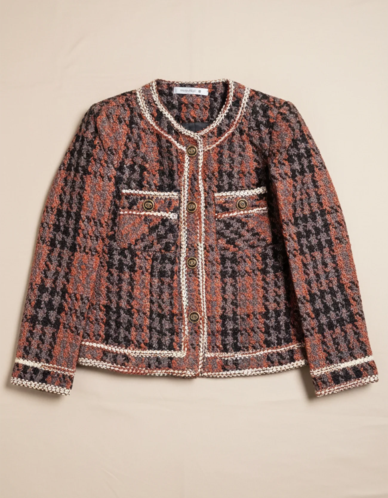 Tweed Checkered Cardigan