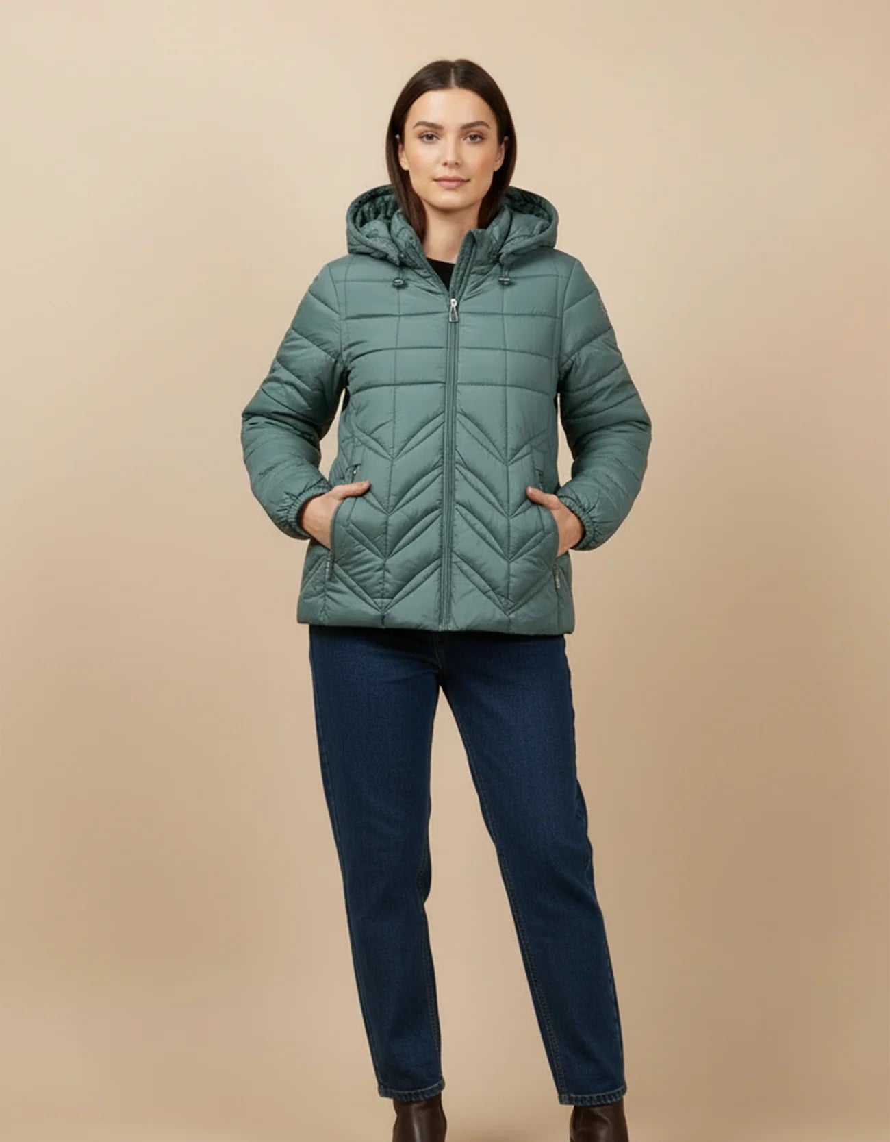QUILTED HOODED PUFFER