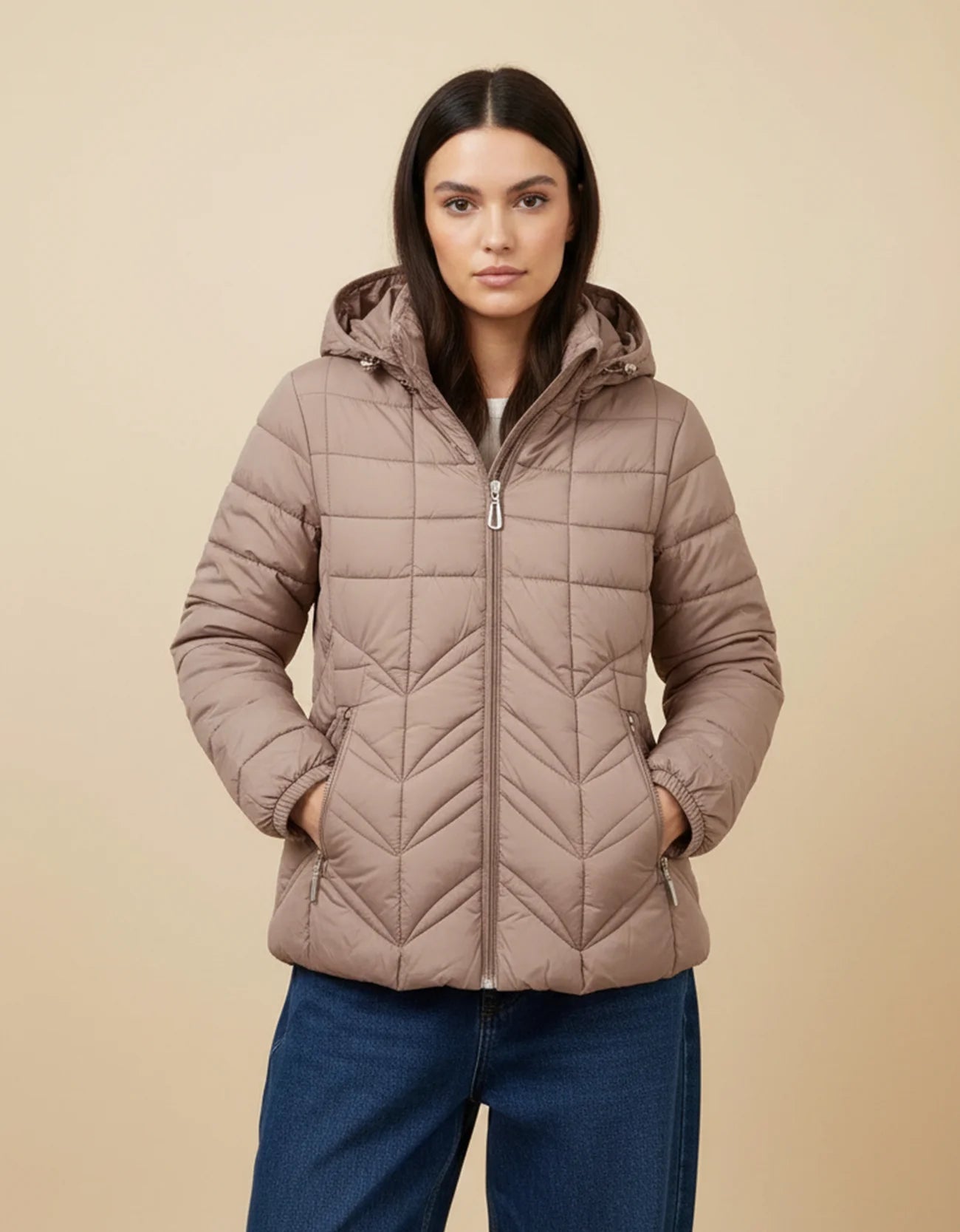 QUILTED HOODED PUFFER