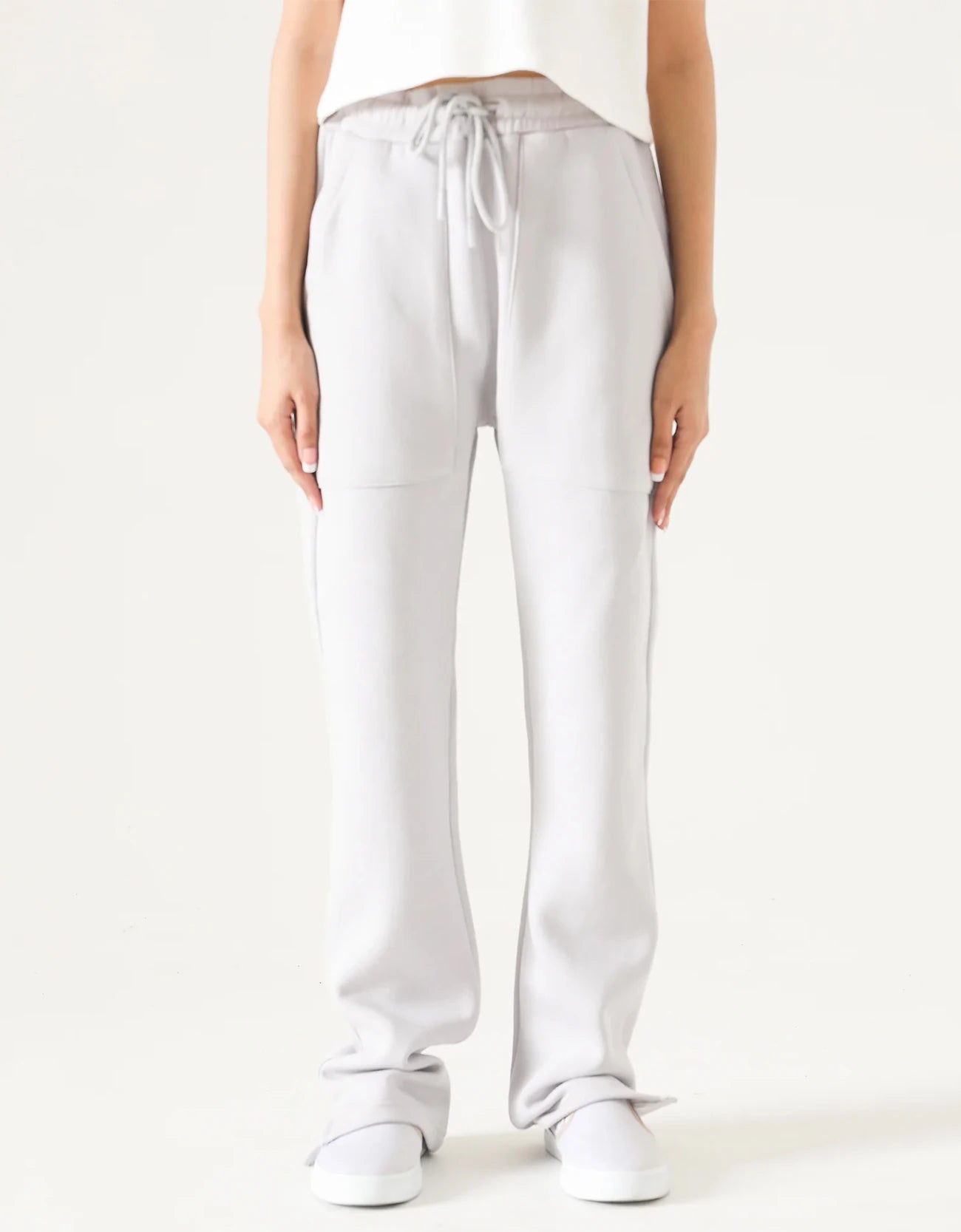 STRAIGHT FLEECE TROUSER WITH SLIT