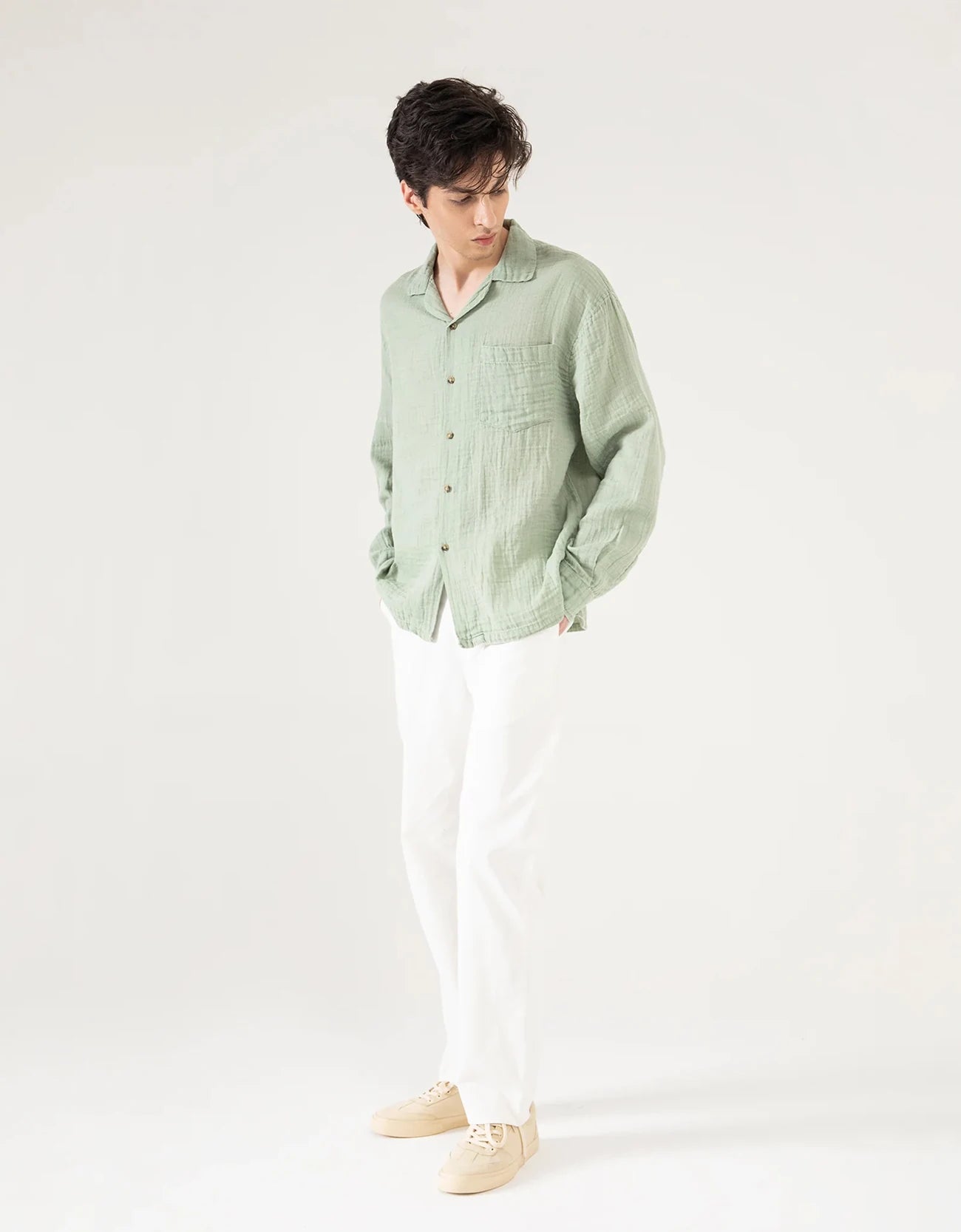 MUSLIN CAMP COLLAR SHIRT