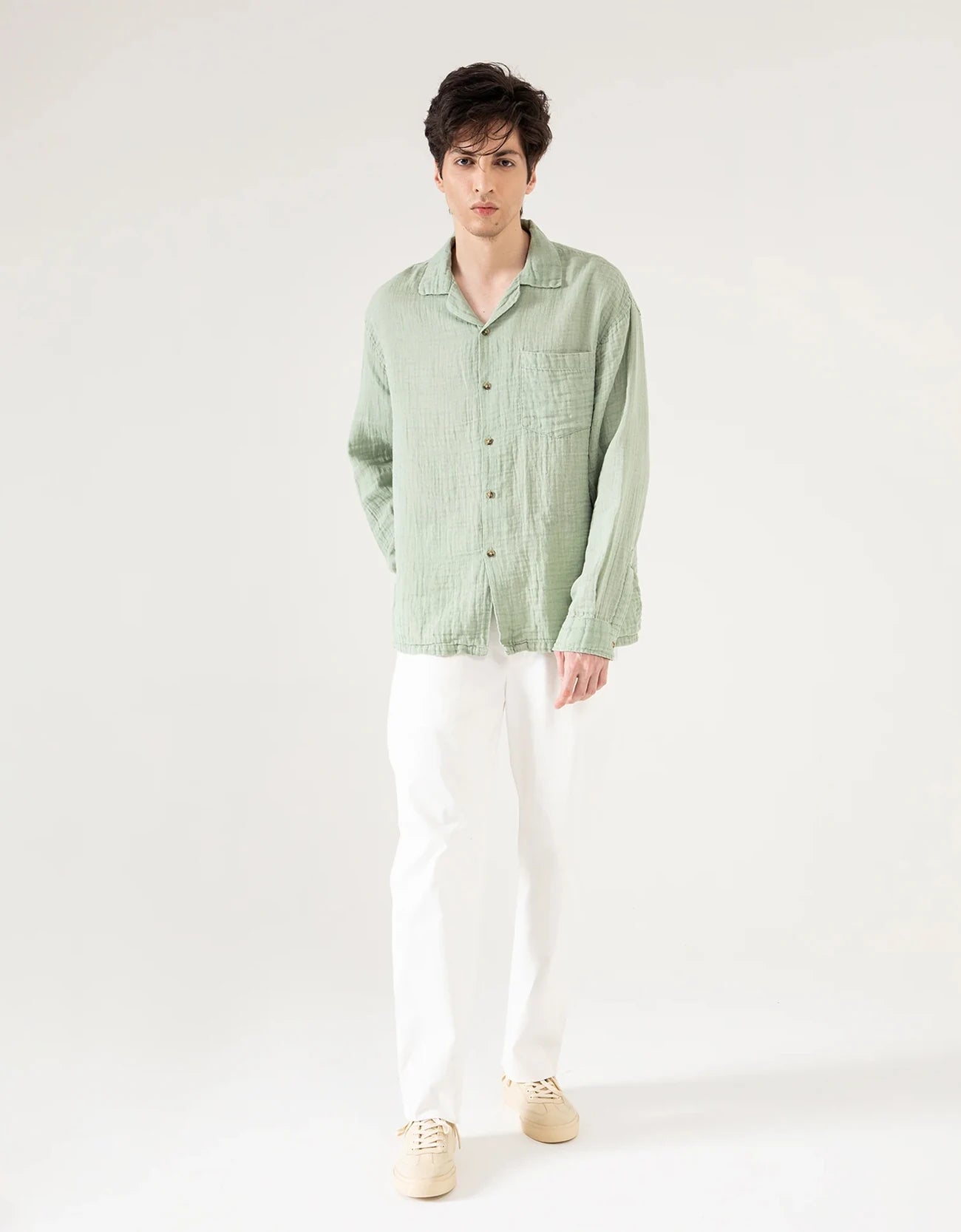 MUSLIN CAMP COLLAR SHIRT
