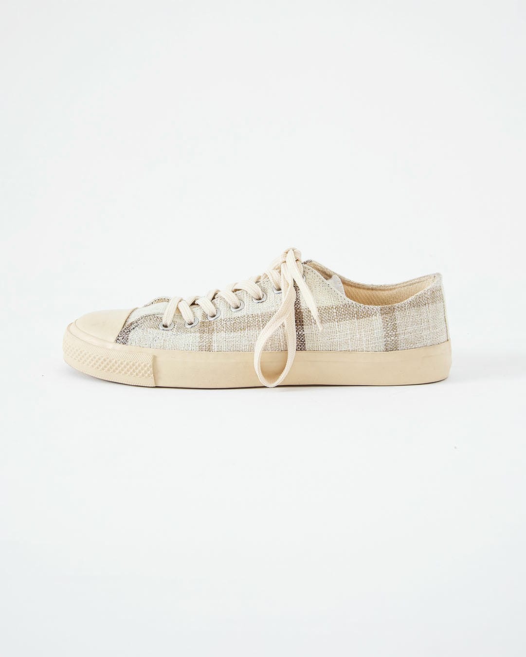CHECK JUTE LACE-UP SNEAKERS