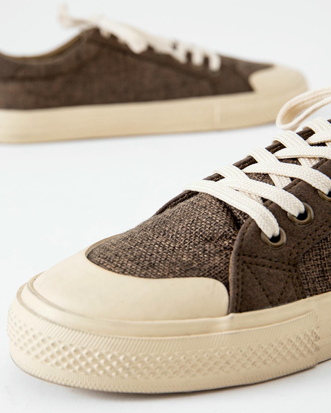 JUTE-SUEDE LACE-UP SNEAKERS